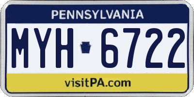 PA license plate MYH6722