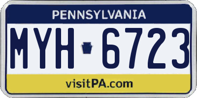 PA license plate MYH6723