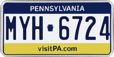 PA license plate MYH6724