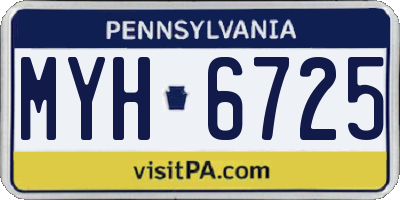 PA license plate MYH6725