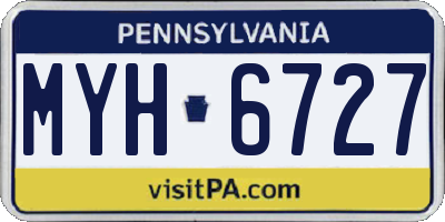 PA license plate MYH6727