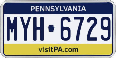 PA license plate MYH6729
