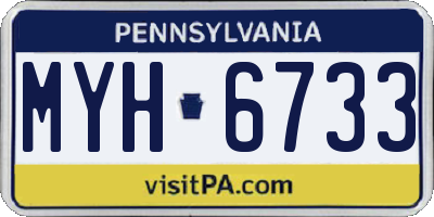 PA license plate MYH6733