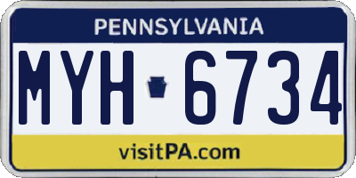 PA license plate MYH6734