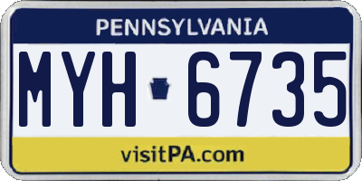 PA license plate MYH6735