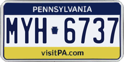 PA license plate MYH6737