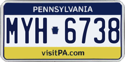 PA license plate MYH6738