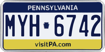 PA license plate MYH6742