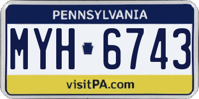 PA license plate MYH6743