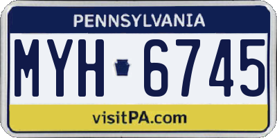 PA license plate MYH6745