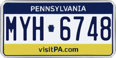 PA license plate MYH6748