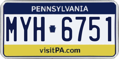 PA license plate MYH6751