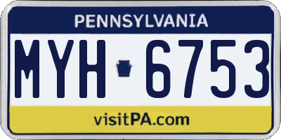 PA license plate MYH6753