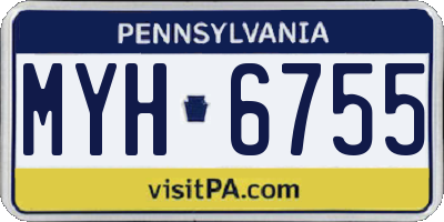 PA license plate MYH6755