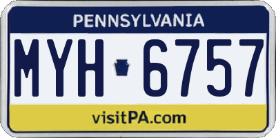 PA license plate MYH6757
