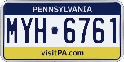 PA license plate MYH6761