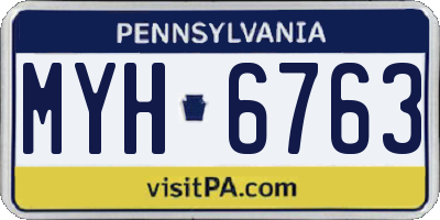 PA license plate MYH6763
