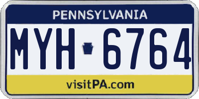 PA license plate MYH6764