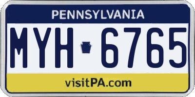 PA license plate MYH6765
