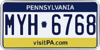 PA license plate MYH6768