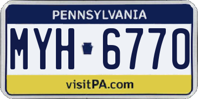 PA license plate MYH6770