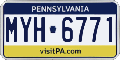 PA license plate MYH6771