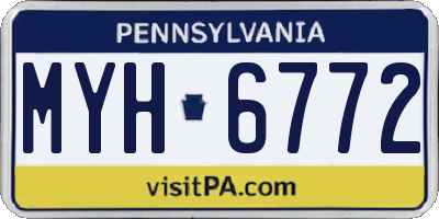 PA license plate MYH6772