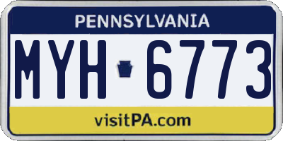 PA license plate MYH6773