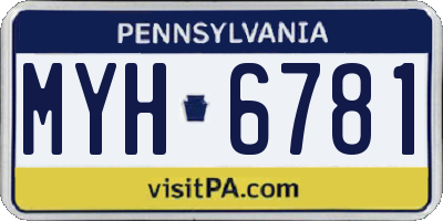 PA license plate MYH6781