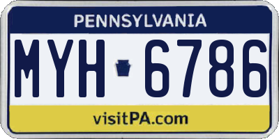 PA license plate MYH6786