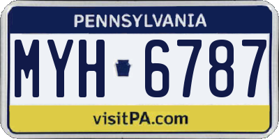 PA license plate MYH6787
