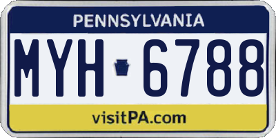 PA license plate MYH6788