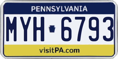 PA license plate MYH6793