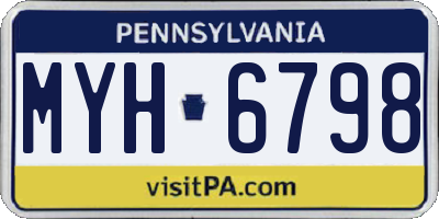 PA license plate MYH6798