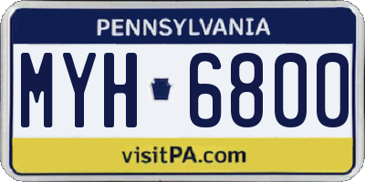 PA license plate MYH6800