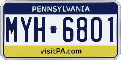 PA license plate MYH6801