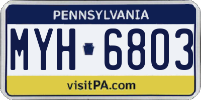 PA license plate MYH6803