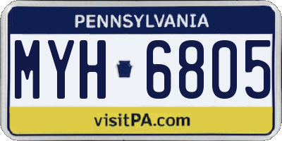 PA license plate MYH6805