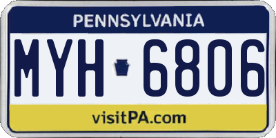 PA license plate MYH6806