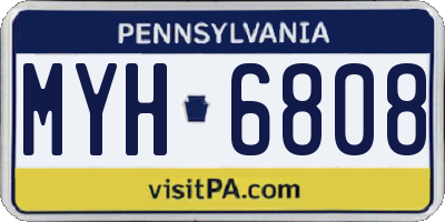 PA license plate MYH6808