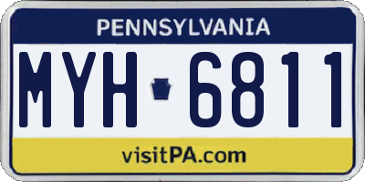 PA license plate MYH6811