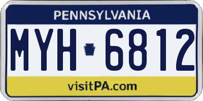 PA license plate MYH6812