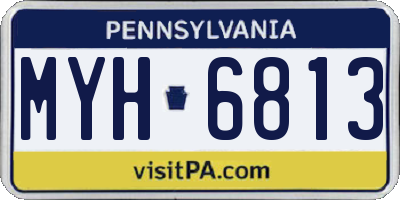 PA license plate MYH6813