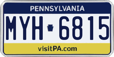 PA license plate MYH6815