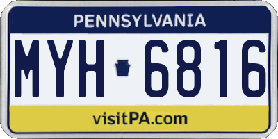 PA license plate MYH6816