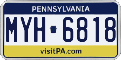 PA license plate MYH6818