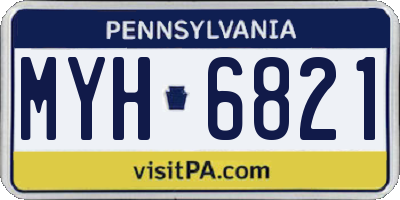 PA license plate MYH6821