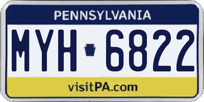 PA license plate MYH6822