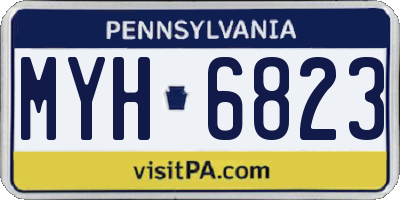 PA license plate MYH6823