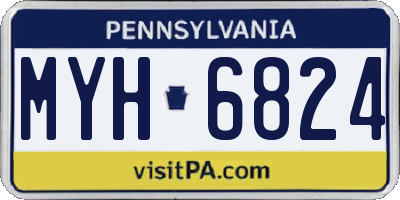 PA license plate MYH6824